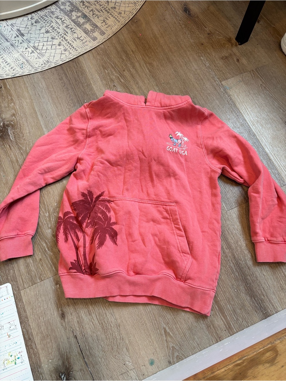 Goat usa Kids Coral Palm-Print Pullover Sweatshirt